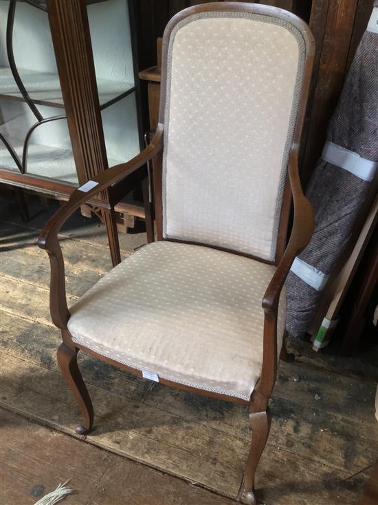 Edwardian inlaid elbow chair